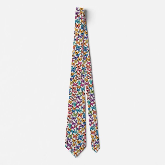 Color Burst Butterflies Tie (Front)