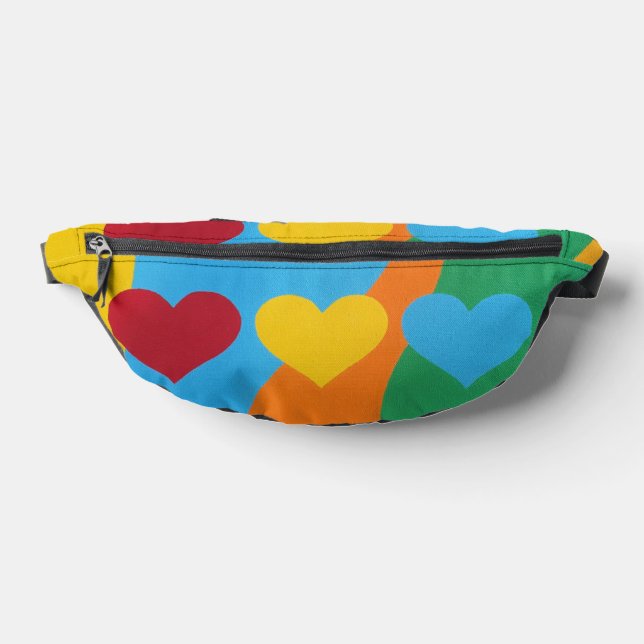 Color Burst Hearts Fanny Pack (Lay Down)