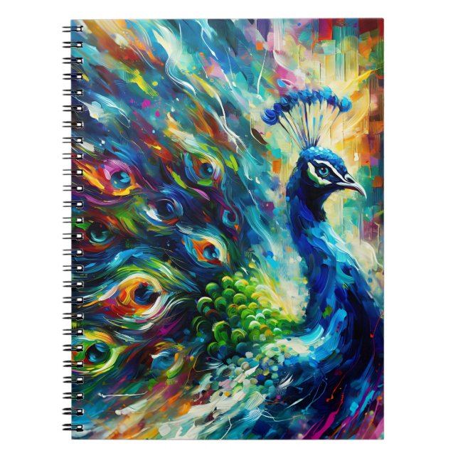 Color burst Peacock Glow Notebook (Front)