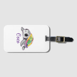 Color Burst Sea Turtle Luggage Tag
