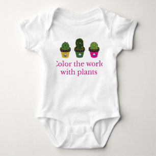Color Cactus Baby Bodysuit