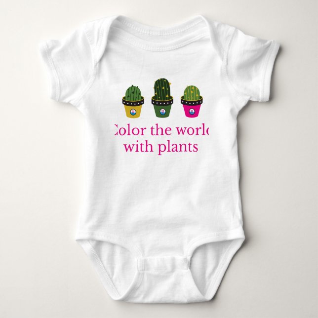 Color Cactus Baby Bodysuit (Front)