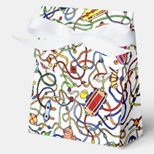 Color Cartoon Tangled Electrical Wires Drawing Favour Box