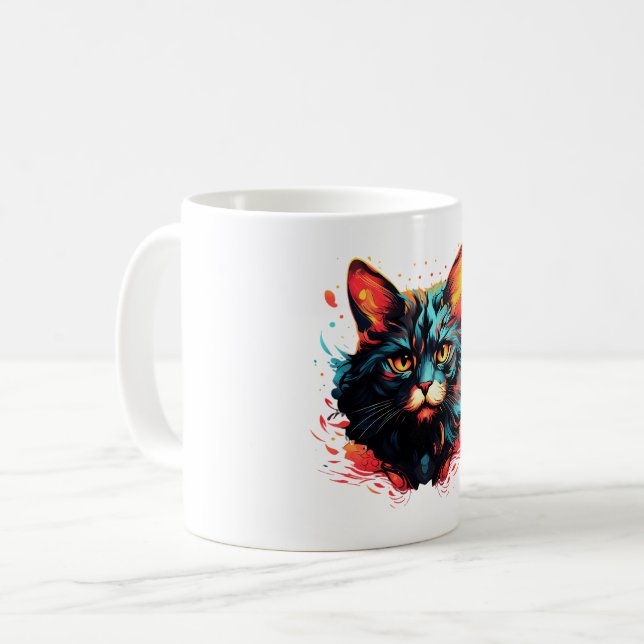 COLOR CAT COFFEE MUG (Front Left)