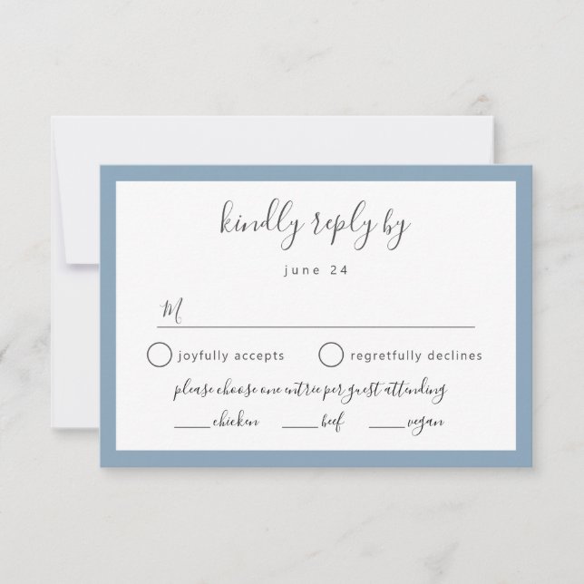 COLOR CHANGEable meal choices wedding rsvp card (Front)