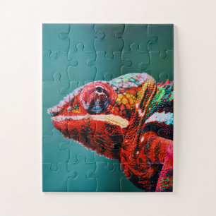 Color Changing Rainbow Chameleon Reptile Jigsaw Puzzle