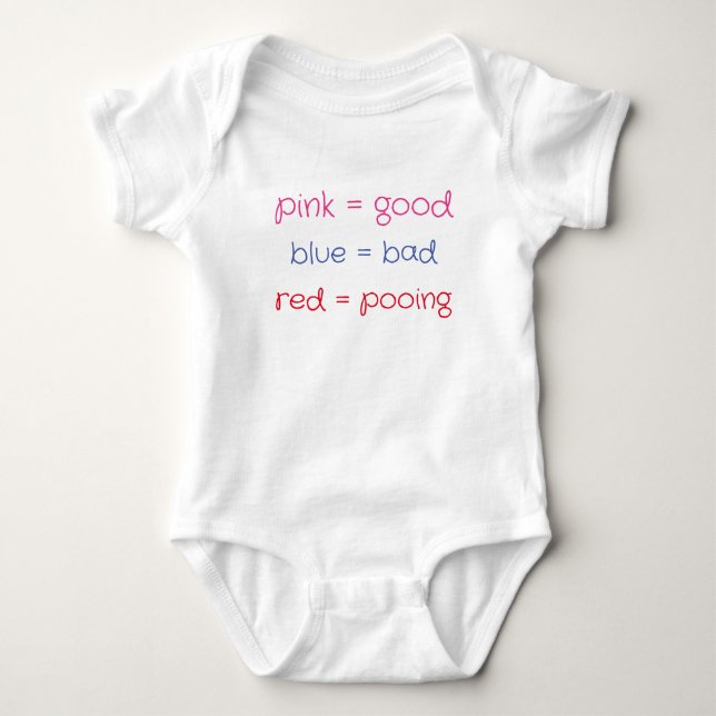Color chart for babies baby bodysuit (Front)