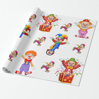 color clown wrapping paper