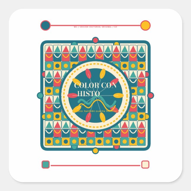 Color Con Historia Abstract Art  Square Sticker (Front)