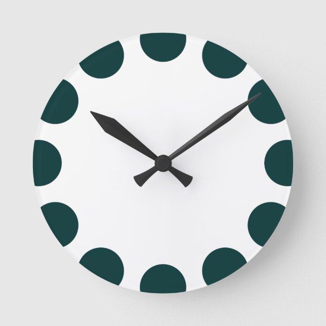 Color Crescent - Dark Green with White Round Clock (Front)