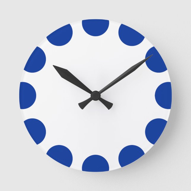 Color Crescent - Navy Blue with White Round Clock (Front)