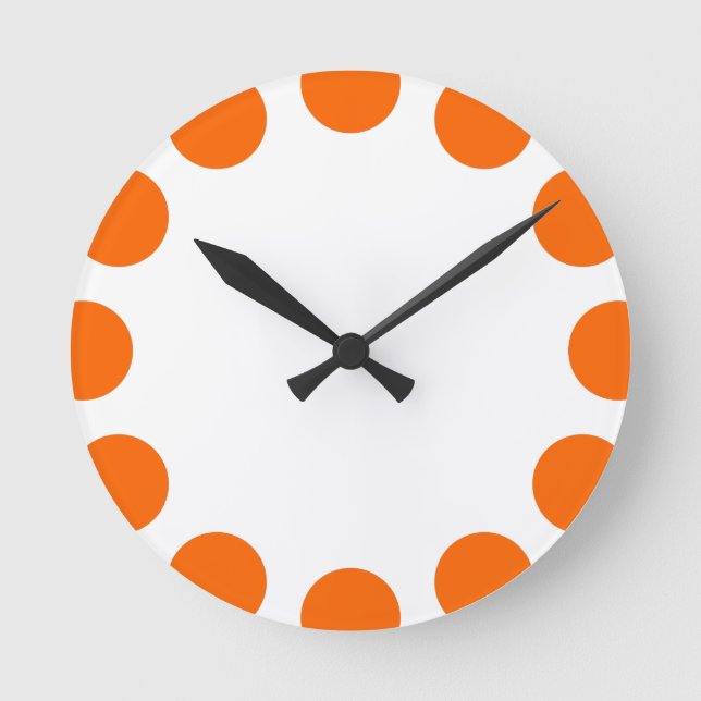 Color Crescent - Orange and White Round Clock (Front)