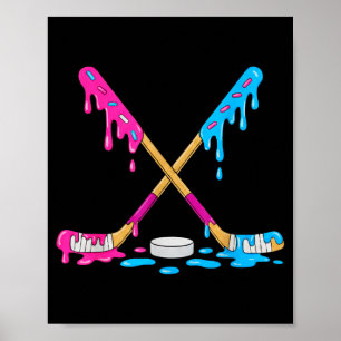 Color Drip Hockey Sticks Youth Tee Funny Ice-hocke Poster