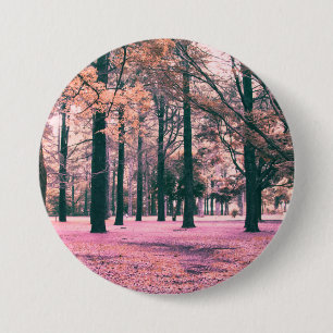 Color effected trees in Yoyogi Park in Tokyo. 7.5 Cm Round Badge