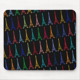 color eiffel towers pattern mouse mat