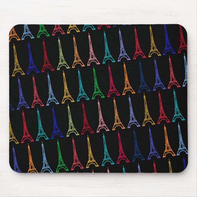 color eiffel towers pattern mouse mat (Front)