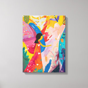 Color Explosion: Woman Nature Favism Canvas Print