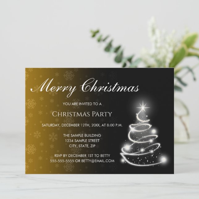 Color Fade Christmas Invitation (Standing Front)