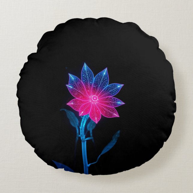 Color flower round cushion (Front)