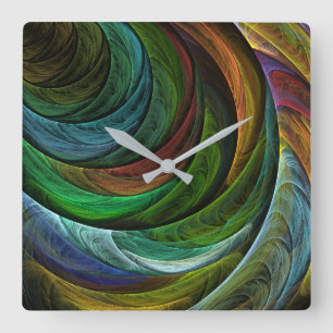 Color Glory Modern Abstract Art Pattern Elegant Square Wall Clock