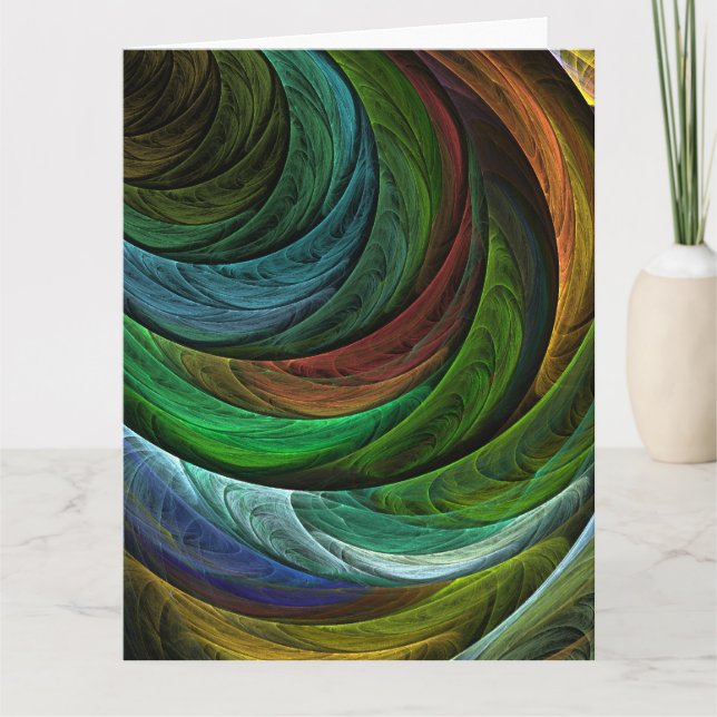 Color Glory Modern Abstract Art Pattern Elegant Thank You Card (Front)