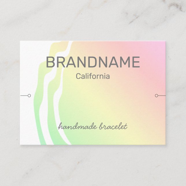 Color Gradient Ombre Rainbow Bracelet Display Pink Business Card (Front)