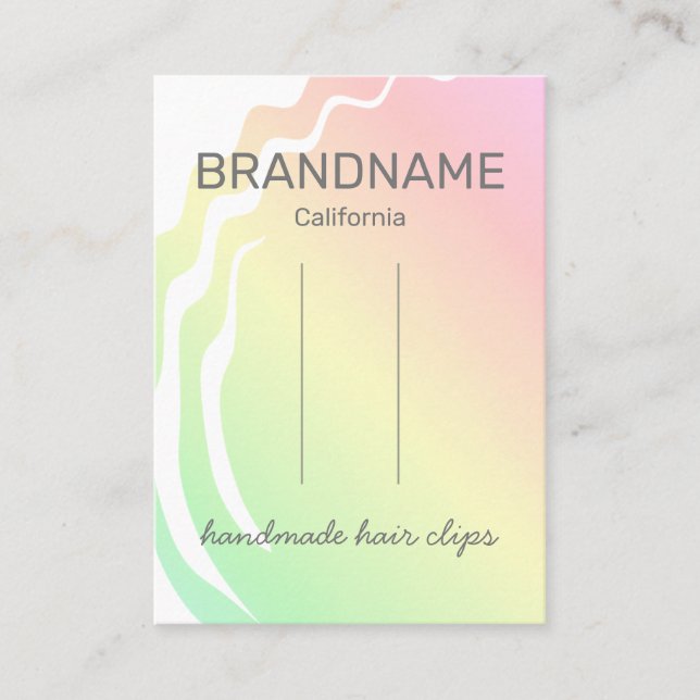 Color Gradient Ombre Rainbow Hair Clips Display Business Card (Front)