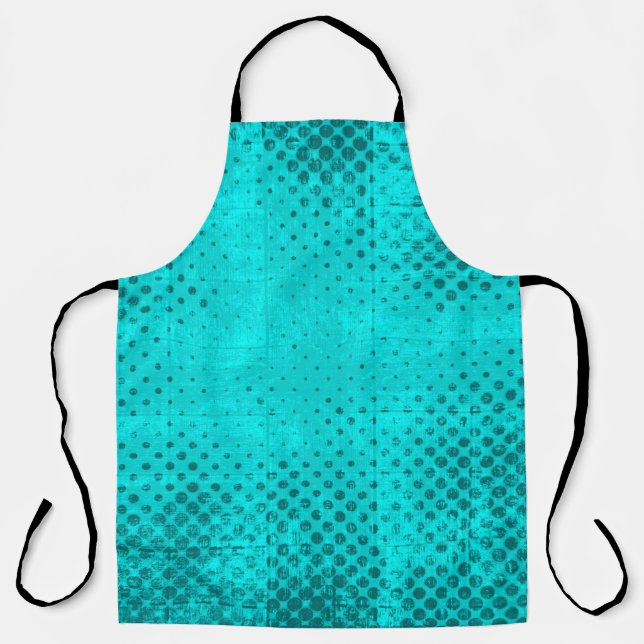 Color grunge turquoise background. Halftone elemen Apron (Front)