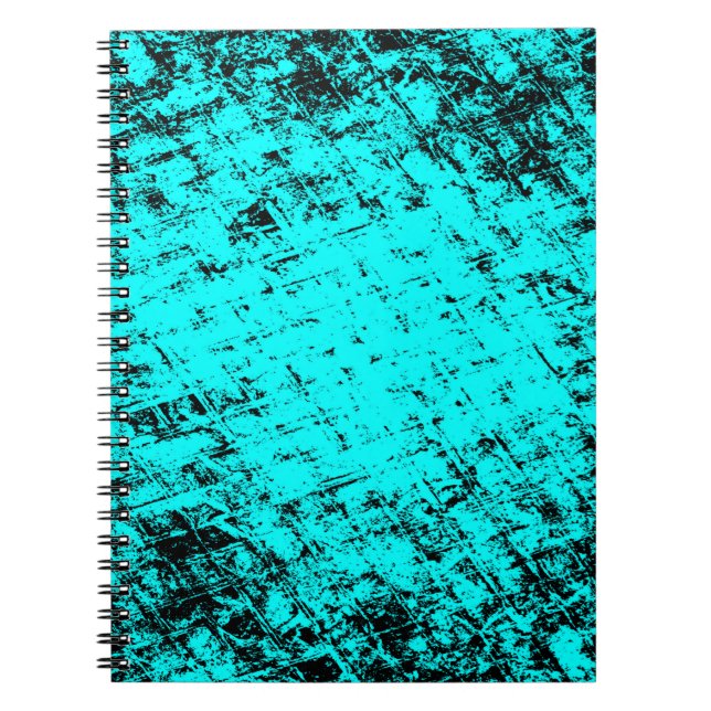 Color grunge turquoise background. Halftone elemen Notebook (Front)