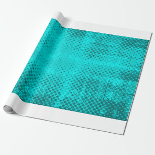 Color grunge turquoise background. Halftone elemen Wrapping Paper