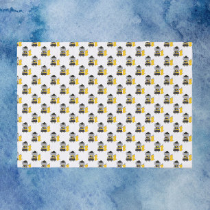 Color Guard Cartoon Cat Black Yellow Pattern Tissue Paper