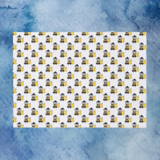 Color Guard Cartoon Cat Black Yellow Pattern Tissue Paper