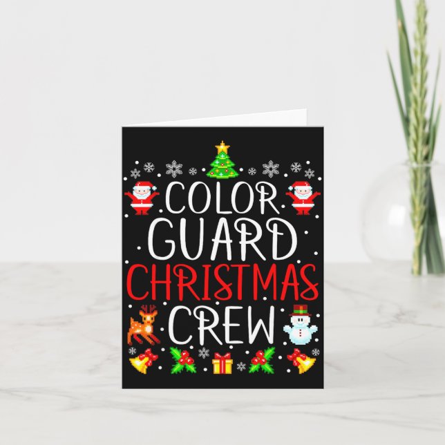 Color Guard Christmas Crew Matching Xmas  Card (Front)