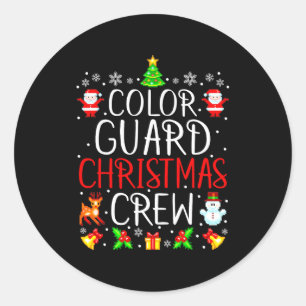 Color Guard Christmas Crew Matching Xmas  Classic Round Sticker