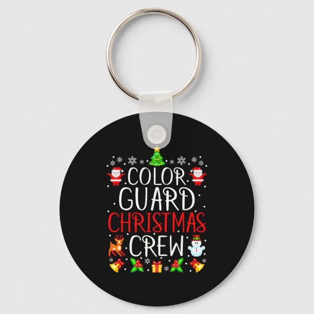 Color Guard Christmas Crew Matching Xmas  Key Ring (Front)