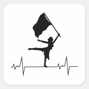 Color Guard Flag Corps Dance Marching Band Student Square Sticker