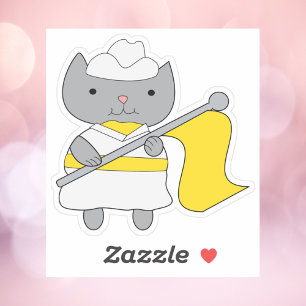 Color Guard Flag Team Cat Yellow White