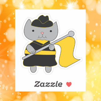 Color Guard Gray Cat Black Yellow Gold