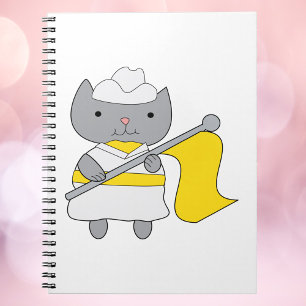 Color Guard Gray Cat Yellow White Notebook