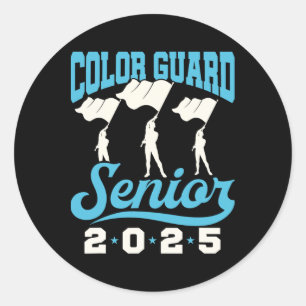 Color Guard Senior 2025 Flags Marching Nd Graduati Classic Round Sticker