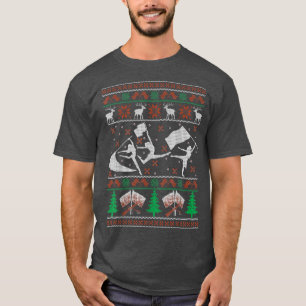Color Guard Ugly Christmas Happy Holidays Flag Xma T-Shirt