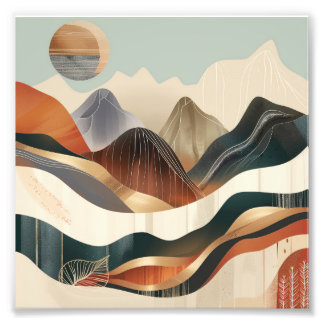 Color harmony in nature: abstract mountain worlds photo print