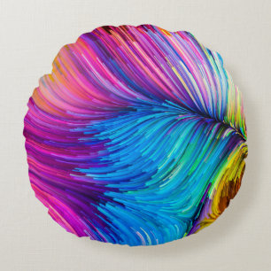 Color In Motion series. Abstract design made of Fl Round Cushion
