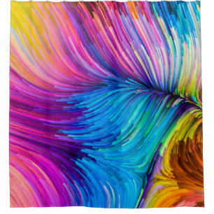 Color In Motion series. Abstract design made of Fl Shower Curtain