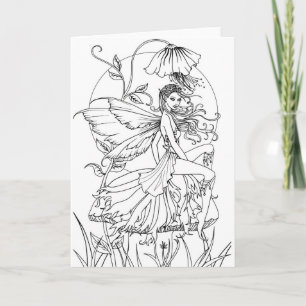 Color it Yourself Flower Fairy Art Card