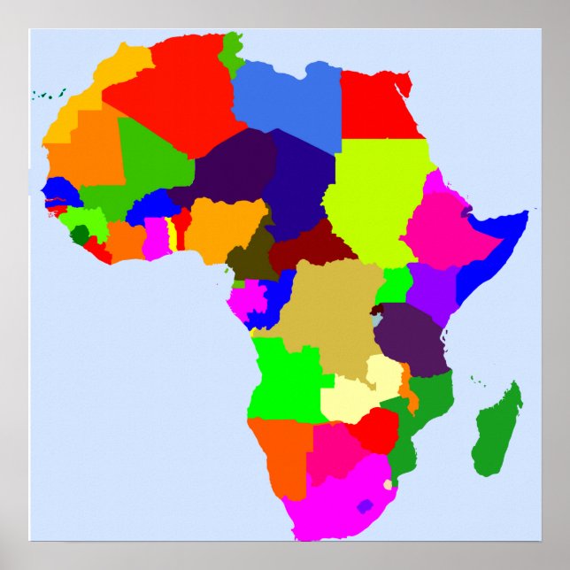 Color Map of Africa Poster - Blank (Front)