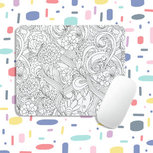 Color Me In•Camellia Flower Pattern Mouse Mat