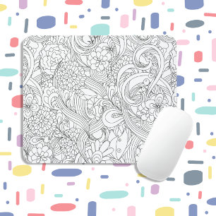 Color Me In•Camellia Flower Pattern Mouse Mat