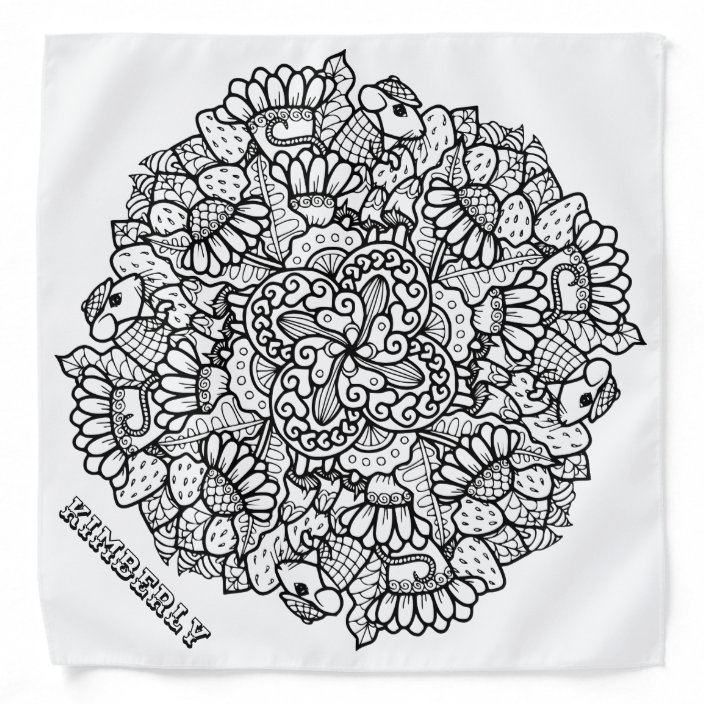 Download color me mandala cartoon mouse strawberry flower bandana ...