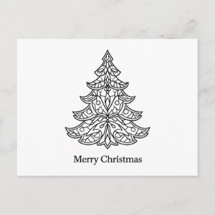 🖤 Color Me Merry – DIY Christmas Tree Postcard 🎄